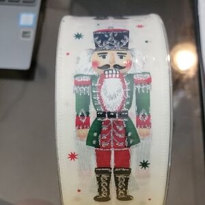 Festive Nutcracker Ribbon - Green and Red